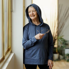 Load image into Gallery viewer, Adult Sensory Friendly Clothing Gender Neutral L/S Hooded T-Shirt