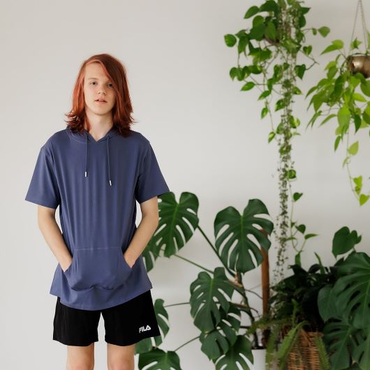 Adult Sensory Friendly Clothing Gender Neutral Short Sleeved Hooded T-Shirt