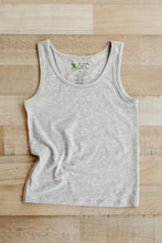 Load image into Gallery viewer, Close up of a grey marle Sensory Friendly Clothing singlet
